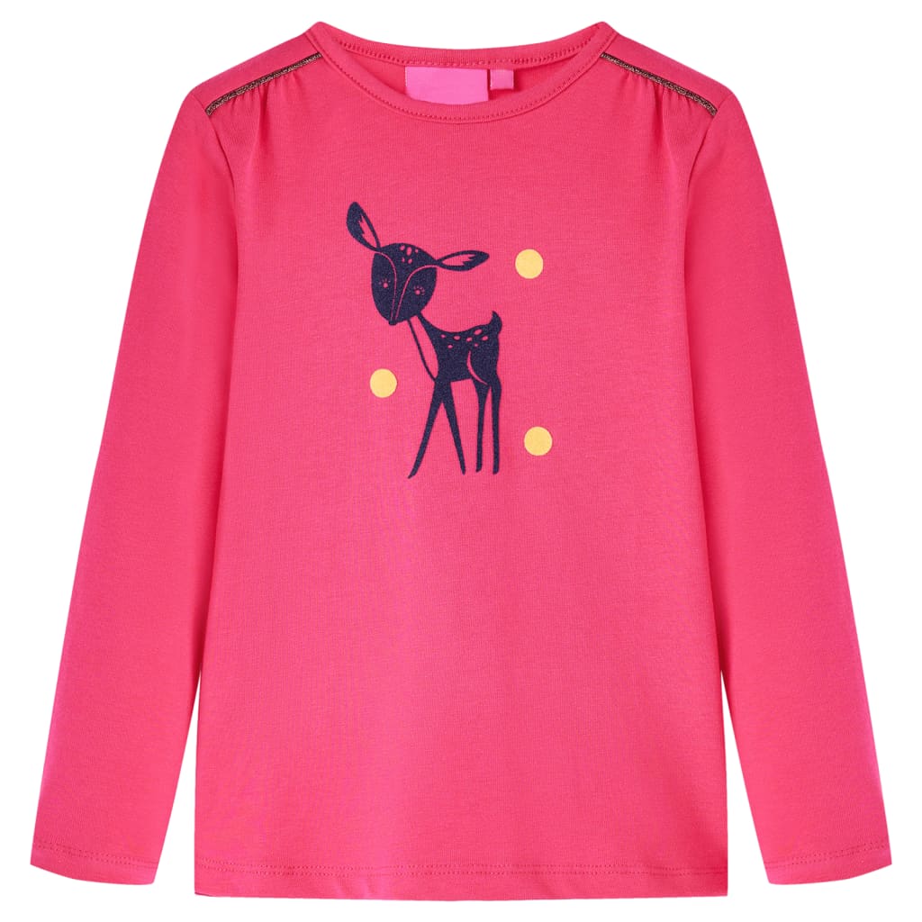T-shirt à manches longues enfant rose vif 116