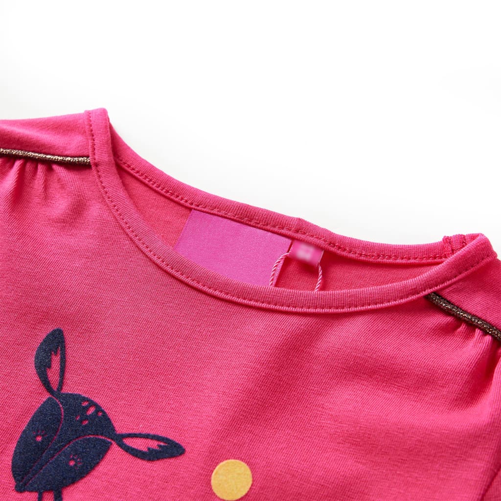 T-shirt à manches longues enfant rose vif 116