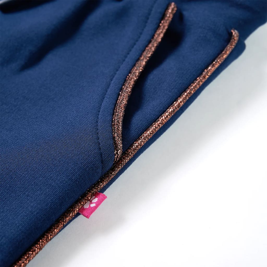 Kids' drawstring trousers navy blue 140