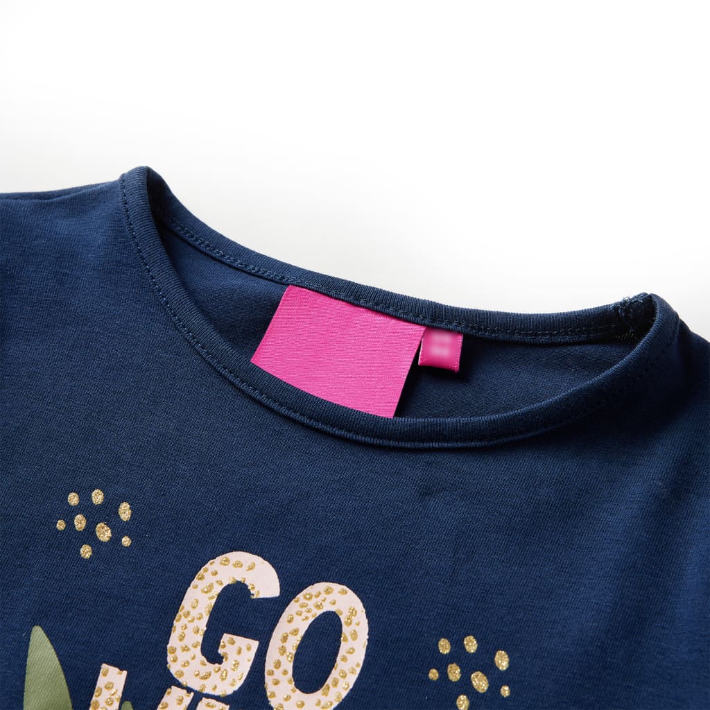 Kinder-Langarmshirt Marineblau 140