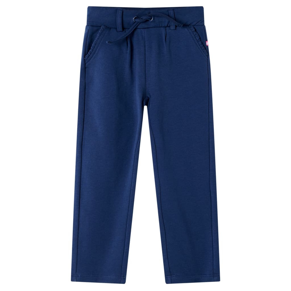 Pantalon d'enfant avec cordon de serrage bleu marine 92