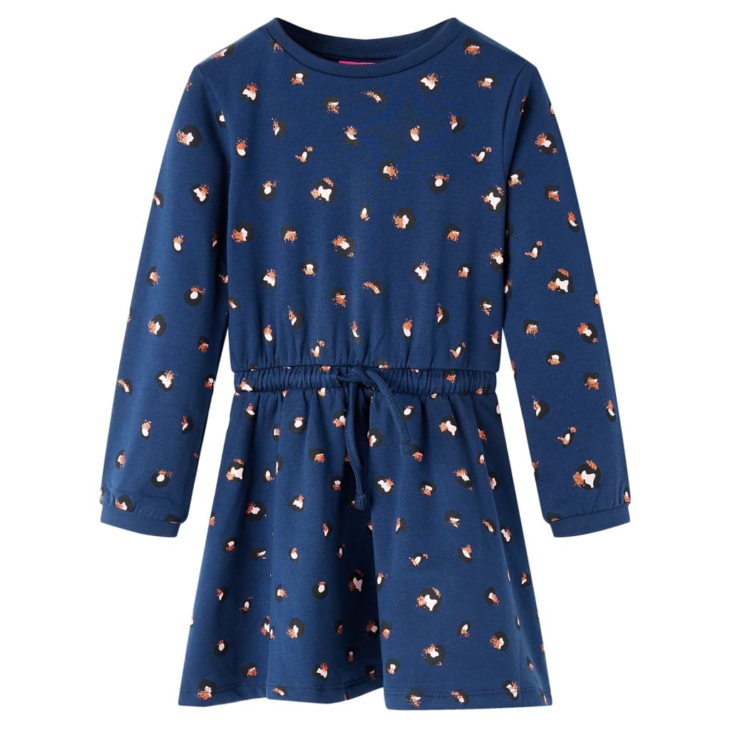 Robe enfant manches longues bleu marine 116