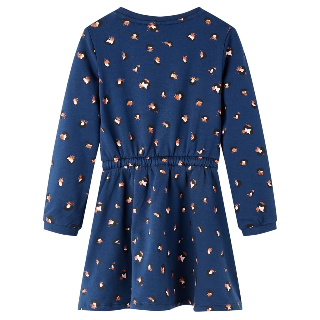 Robe enfant manches longues bleu marine 116