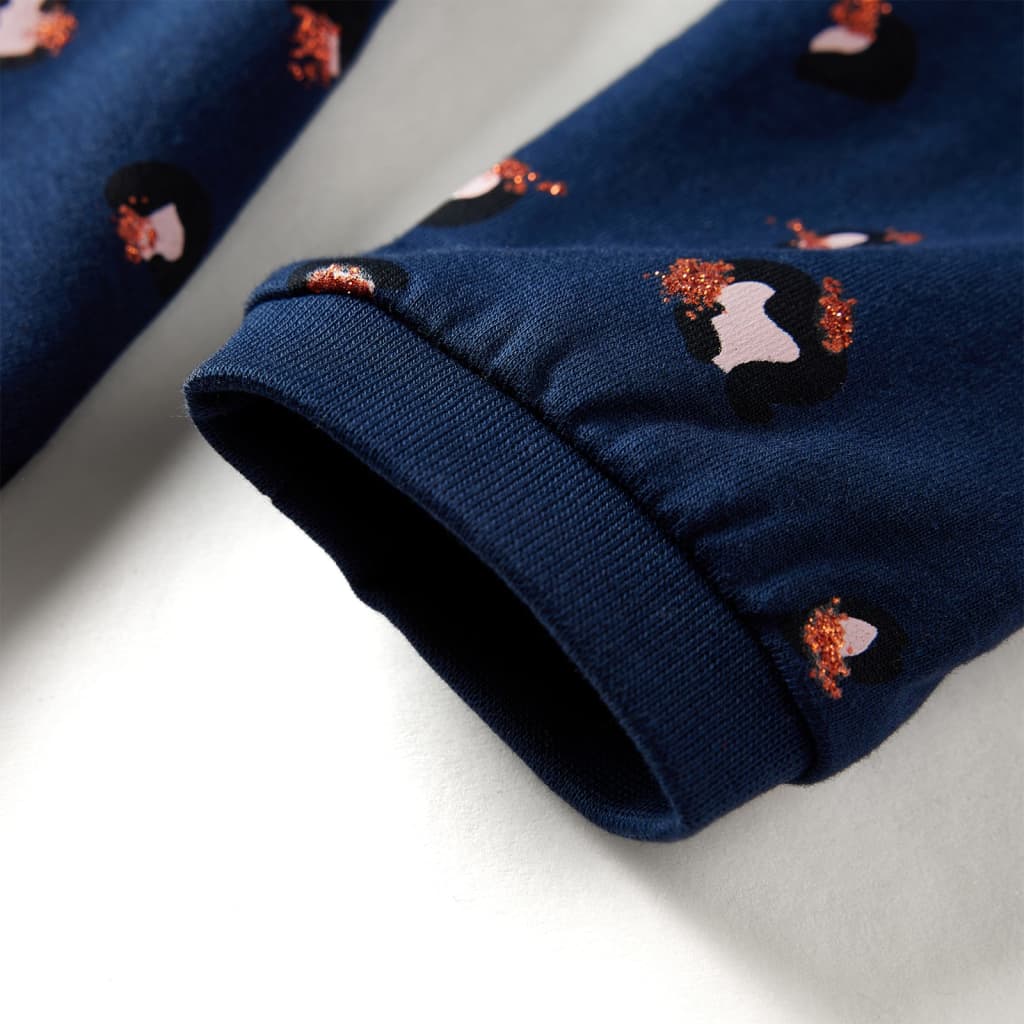 Robe enfant manches longues bleu marine 116