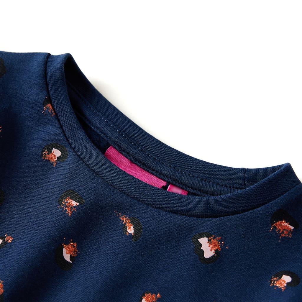 Children's Dress with Long Sleeves Navy Blue 128