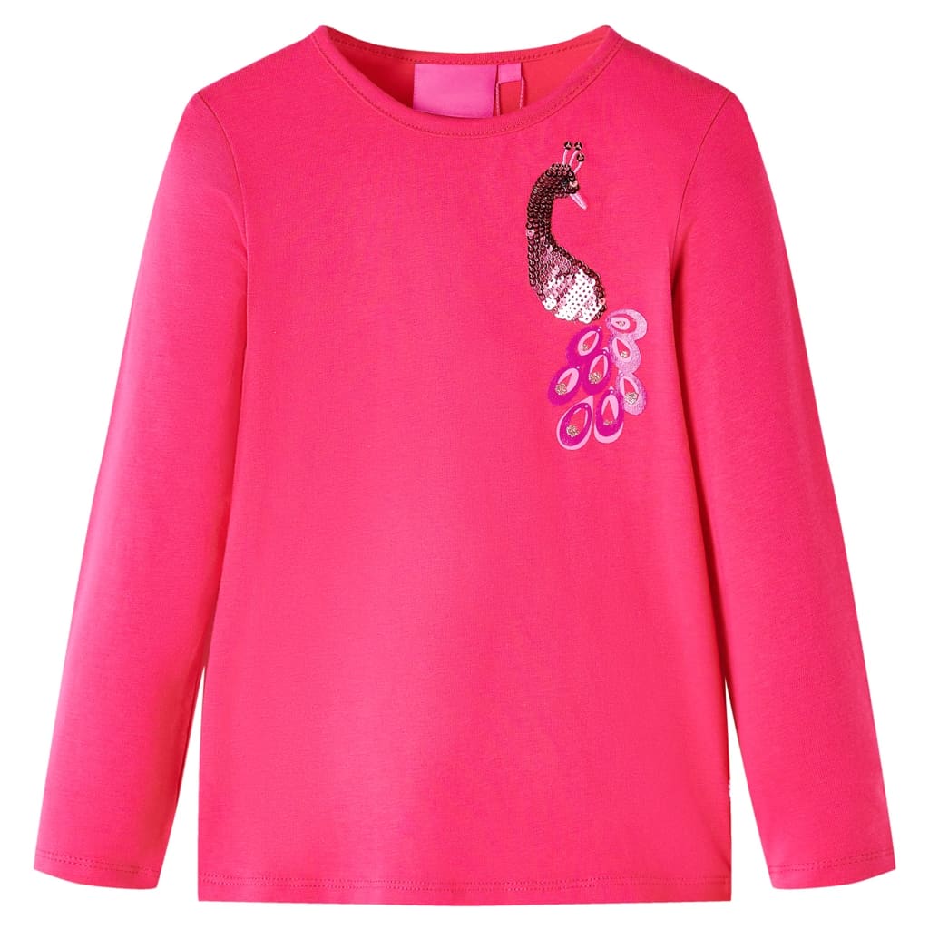 Kids' Long-Sleeve Shirt Hot Pink 104