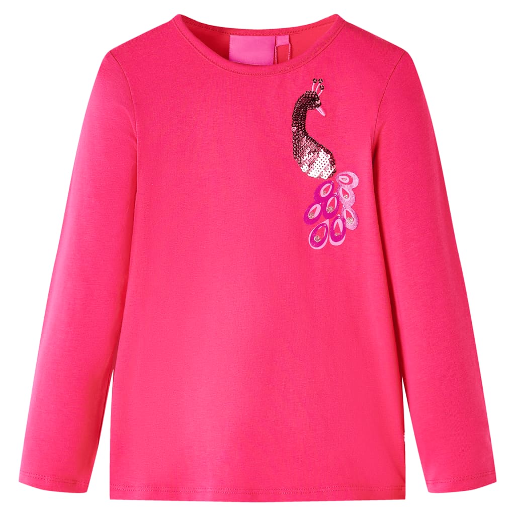T-shirt à manches longues enfant rose vif 116