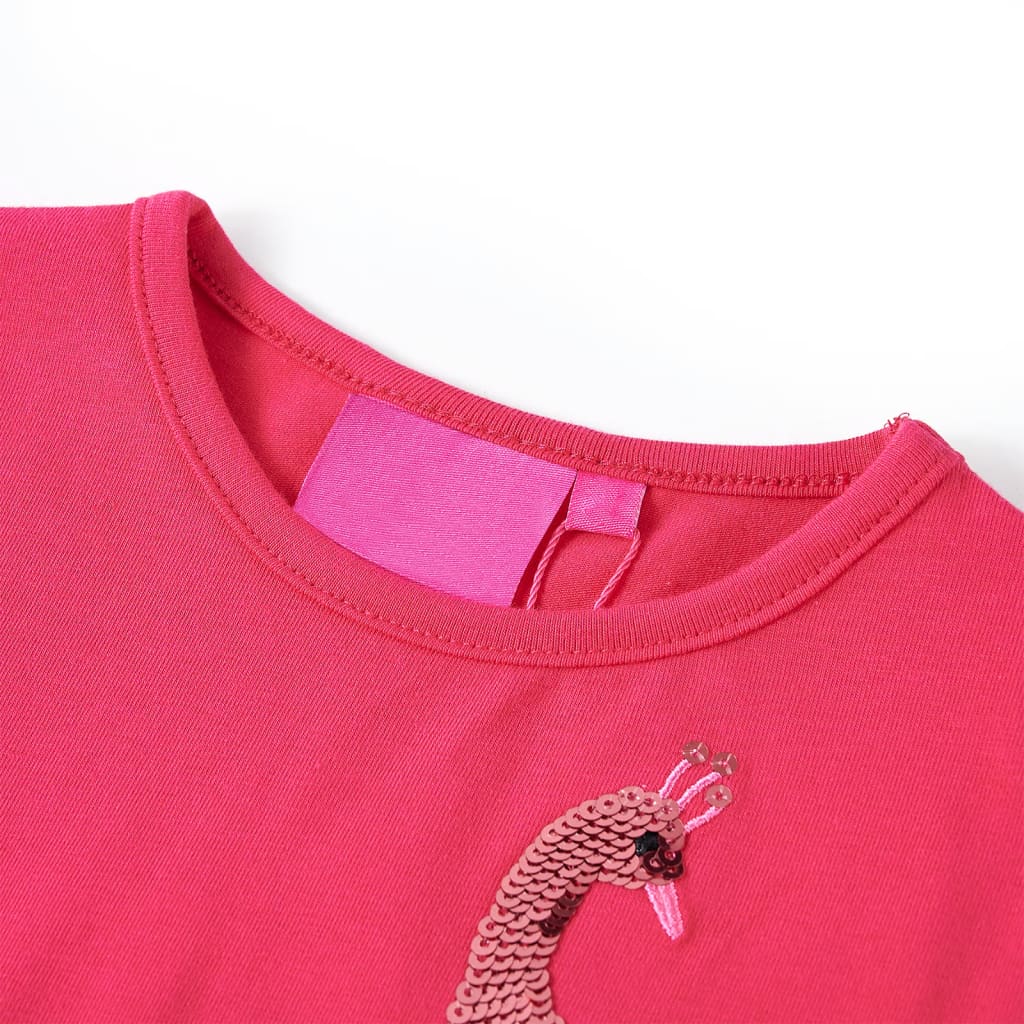 T-shirt à manches longues enfant rose vif 116
