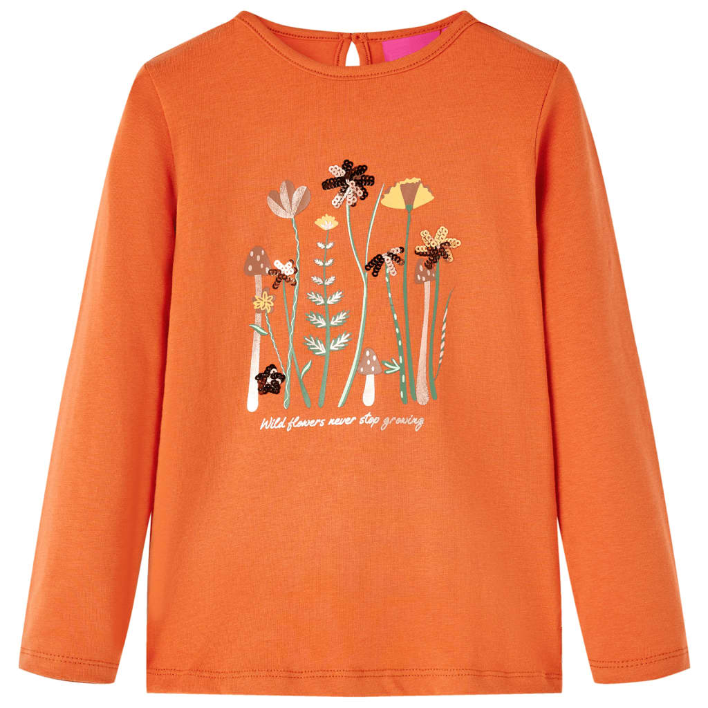 T-shirt à manches longues enfant orange foncé 92