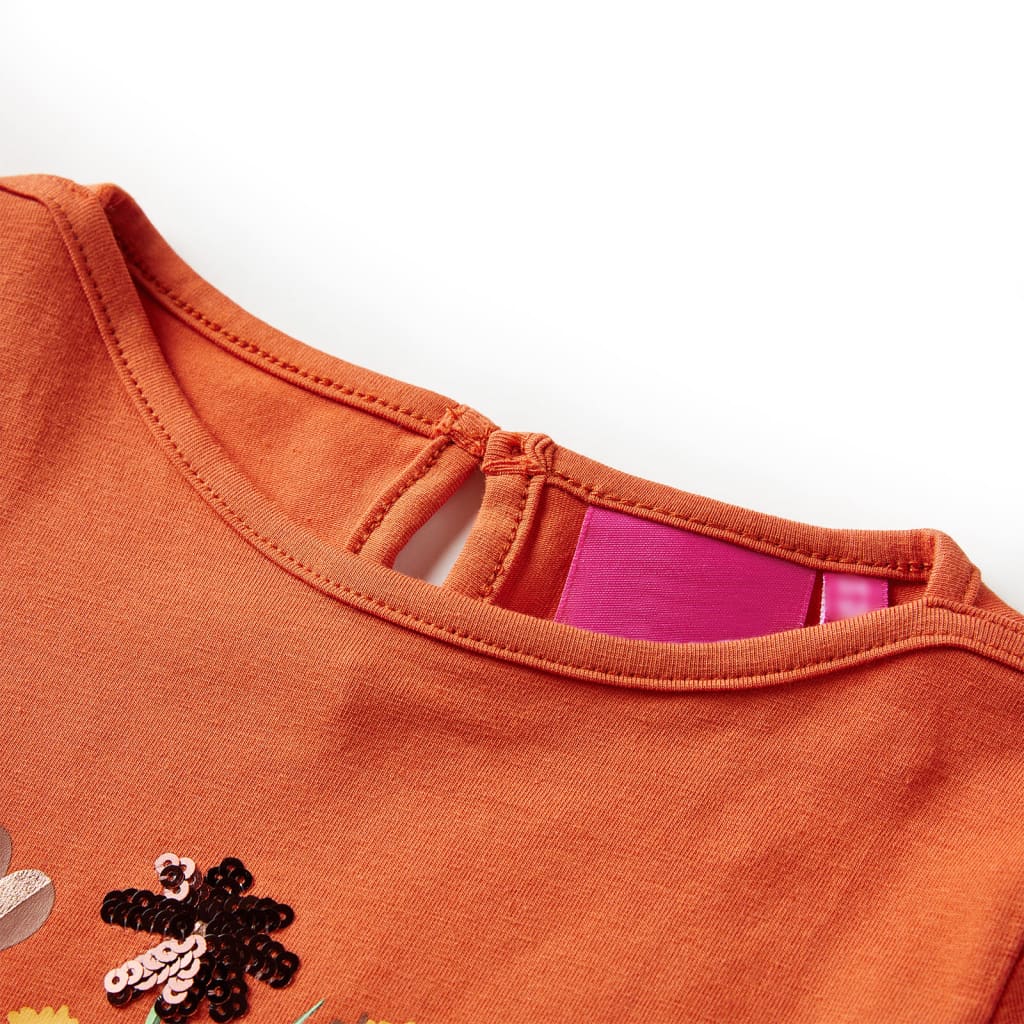 T-shirt à manches longues enfant orange foncé 92