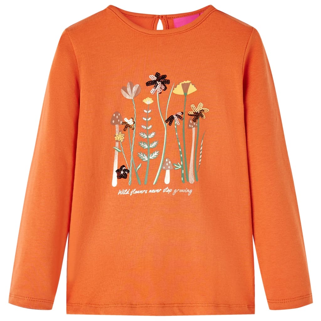 T-shirt à manches longues enfant orange foncé 116