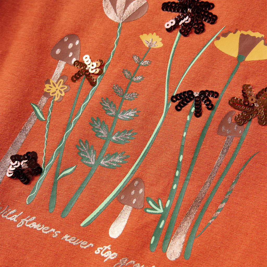 T-shirt à manches longues enfant orange foncé 116