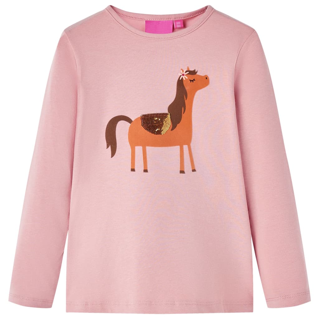 Girls' Long-Sleeved T-Shirt Light Pink 104