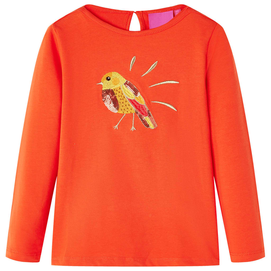 T-shirt à manches longues enfant orange foncé 116