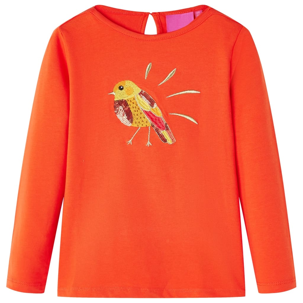 T-shirt manches longues enfant orange foncé 128