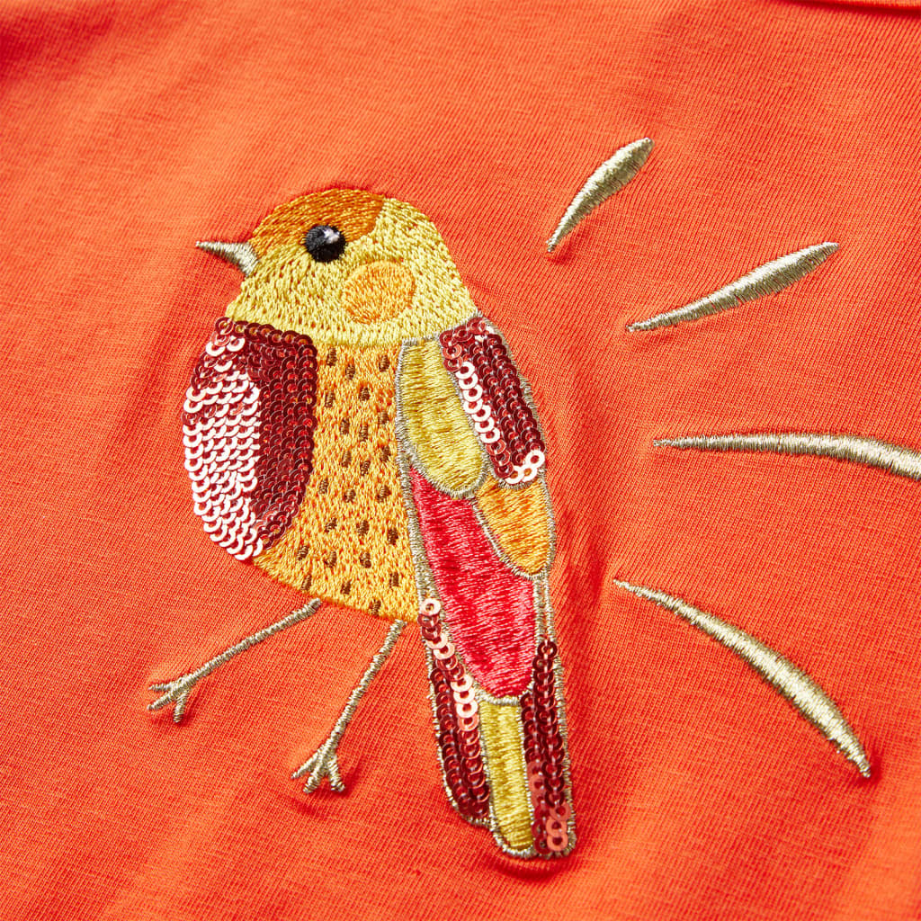 T-shirt manches longues enfant orange foncé 128