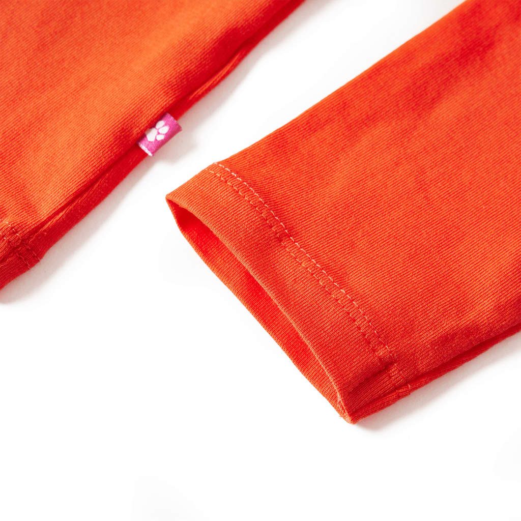 T-shirt manches longues enfant orange foncé 128