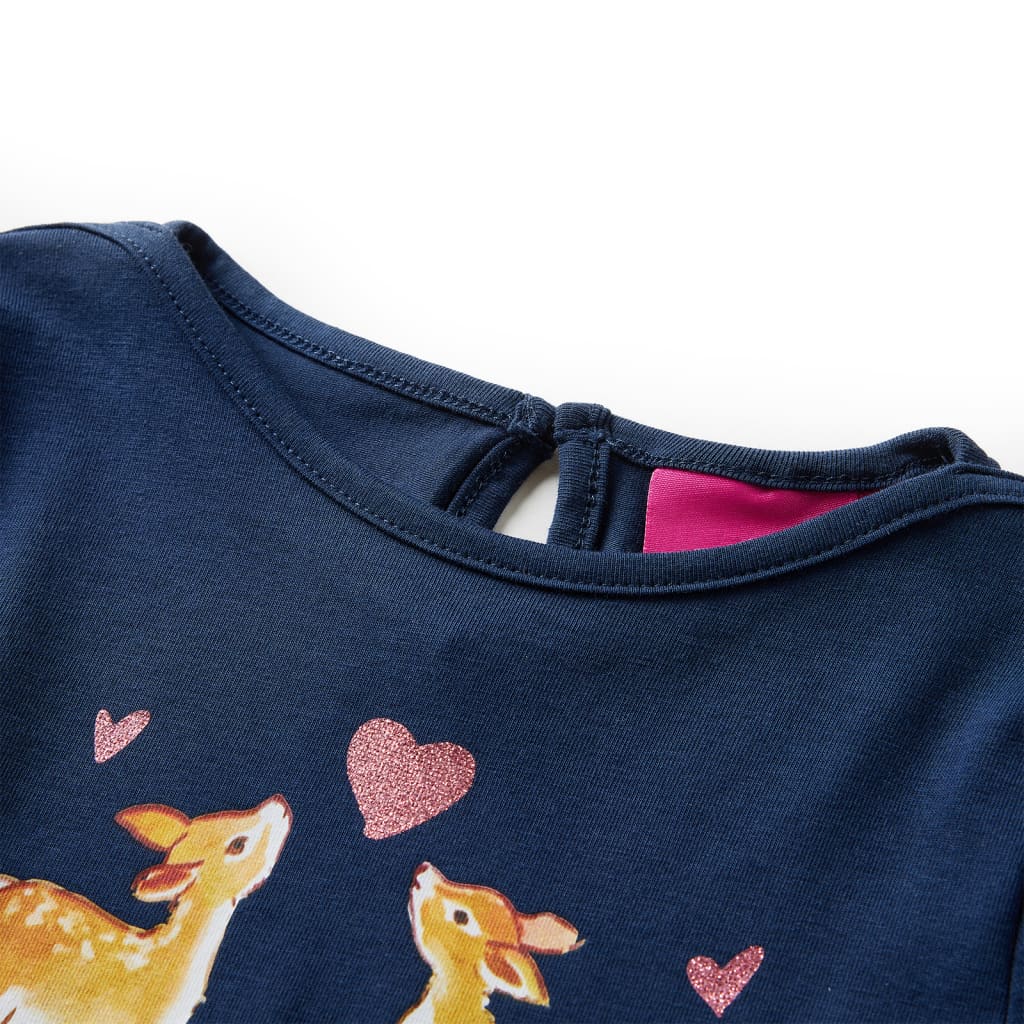 Kinder-Langarmshirt Marineblau 128