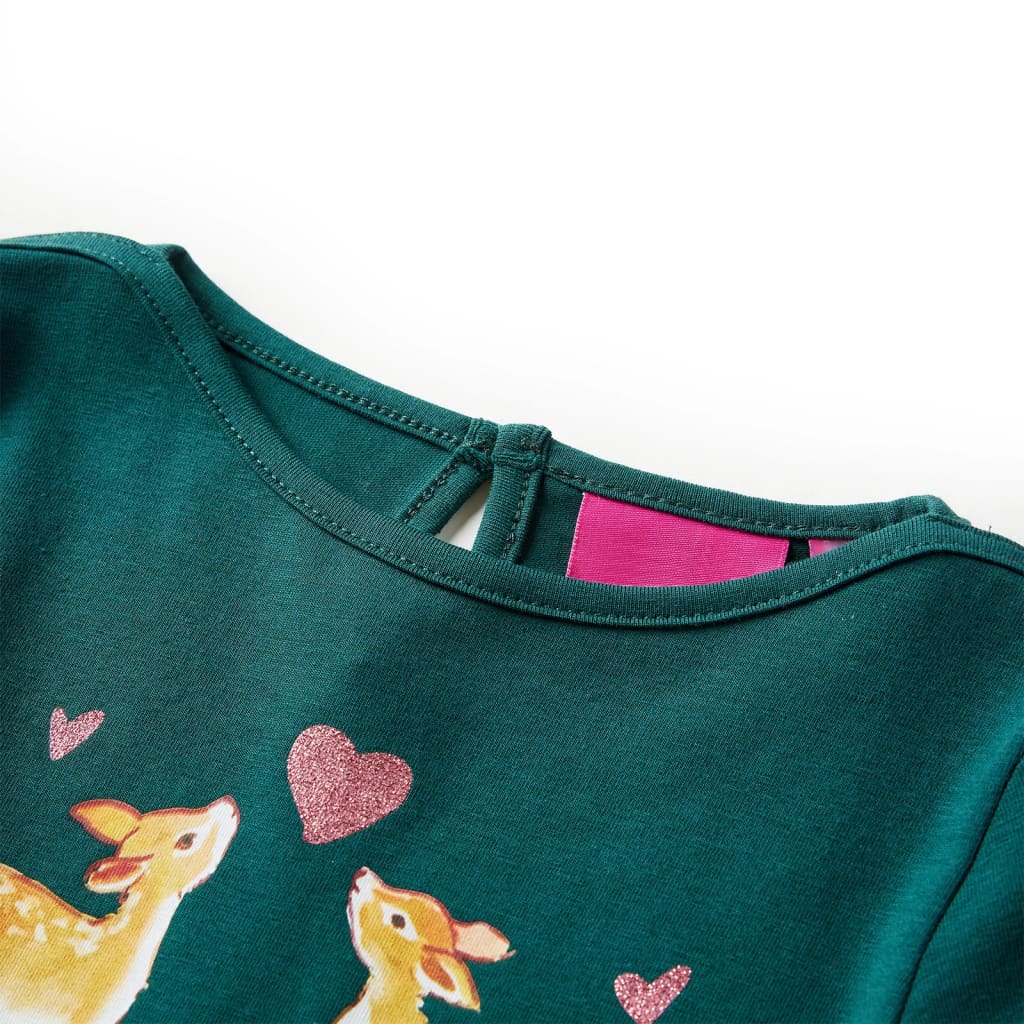 T-shirt manches longues enfant vert foncé 92