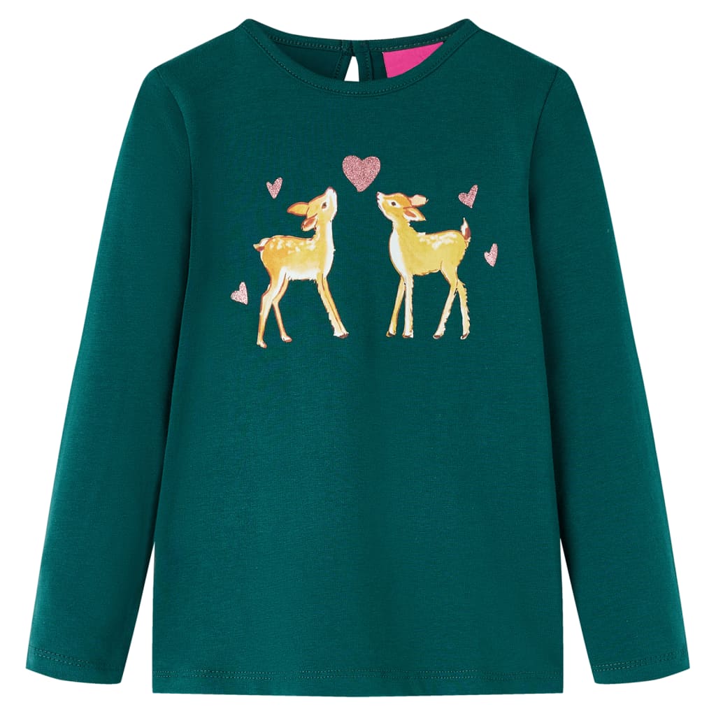 Kinder-Langarmshirt Dunkelgrün 116