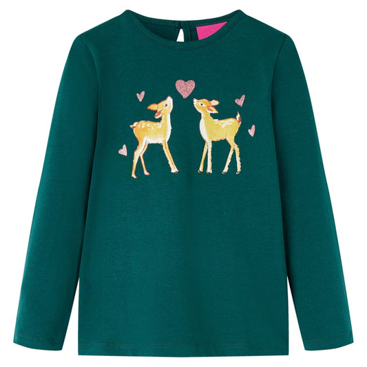 Kinder-Langarmshirt Dunkelgrün 116