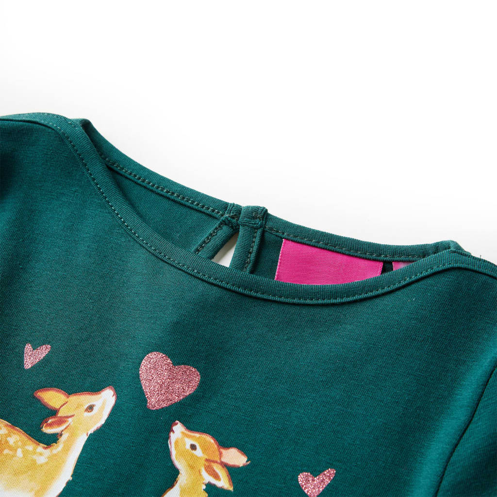 Kinder-Langarmshirt Dunkelgrün 116