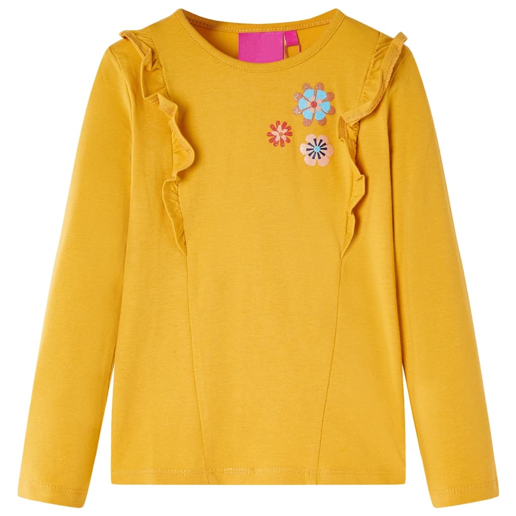 Kids' Long-Sleeved Shirt Dark Ochre 104