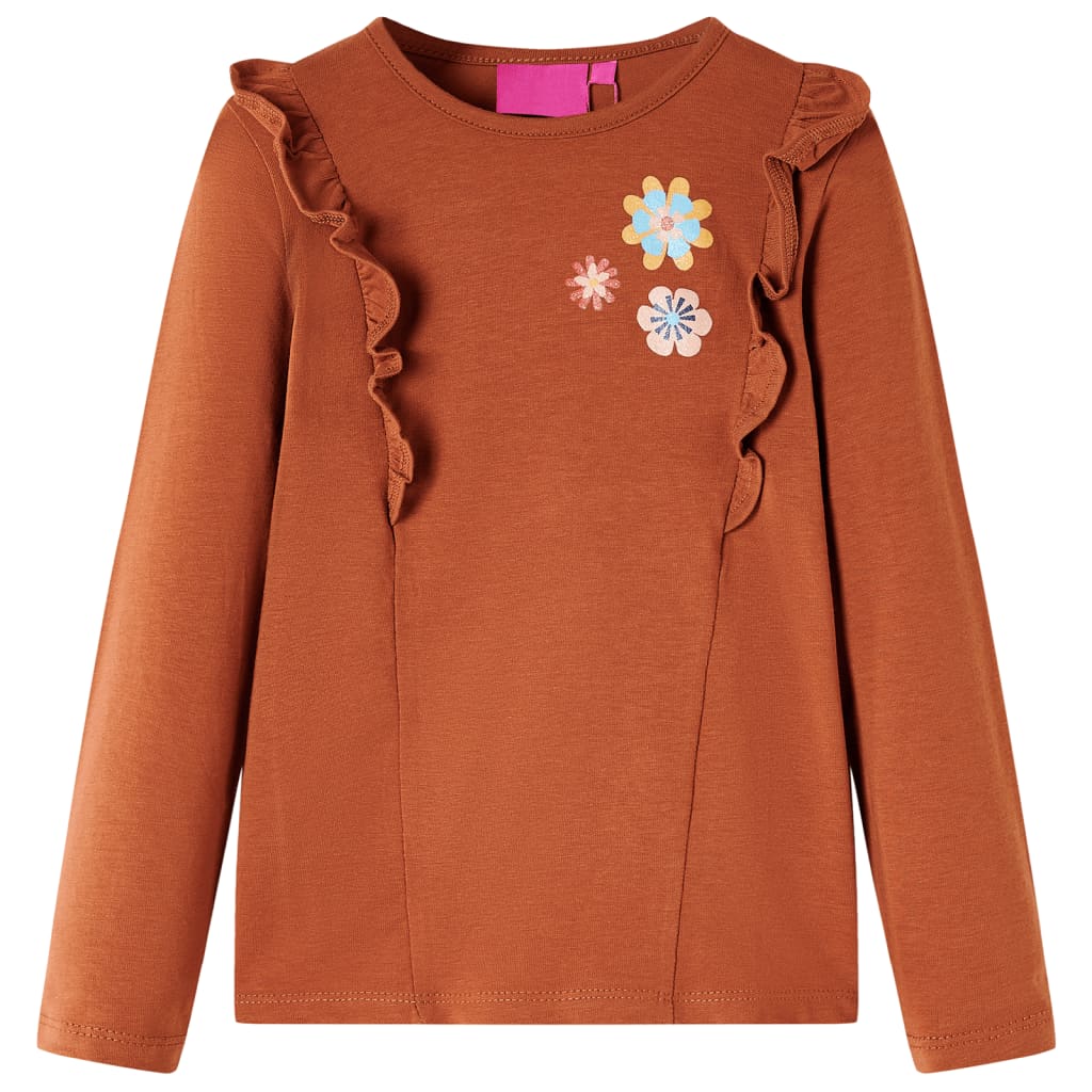 Kids' Long-Sleeve Shirt Cognac 128