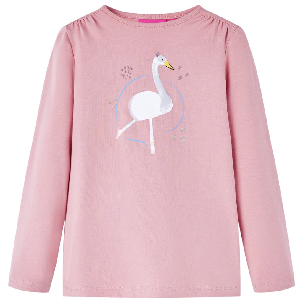 T-shirt enfant manches longues rose clair 116