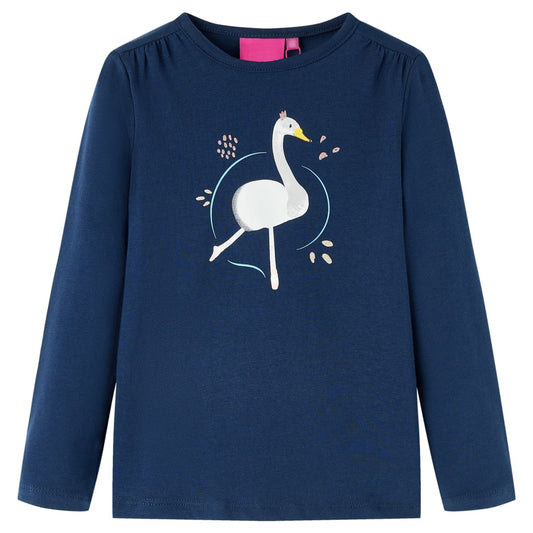 Kids' Long-Sleeved Shirt Navy Blue 128