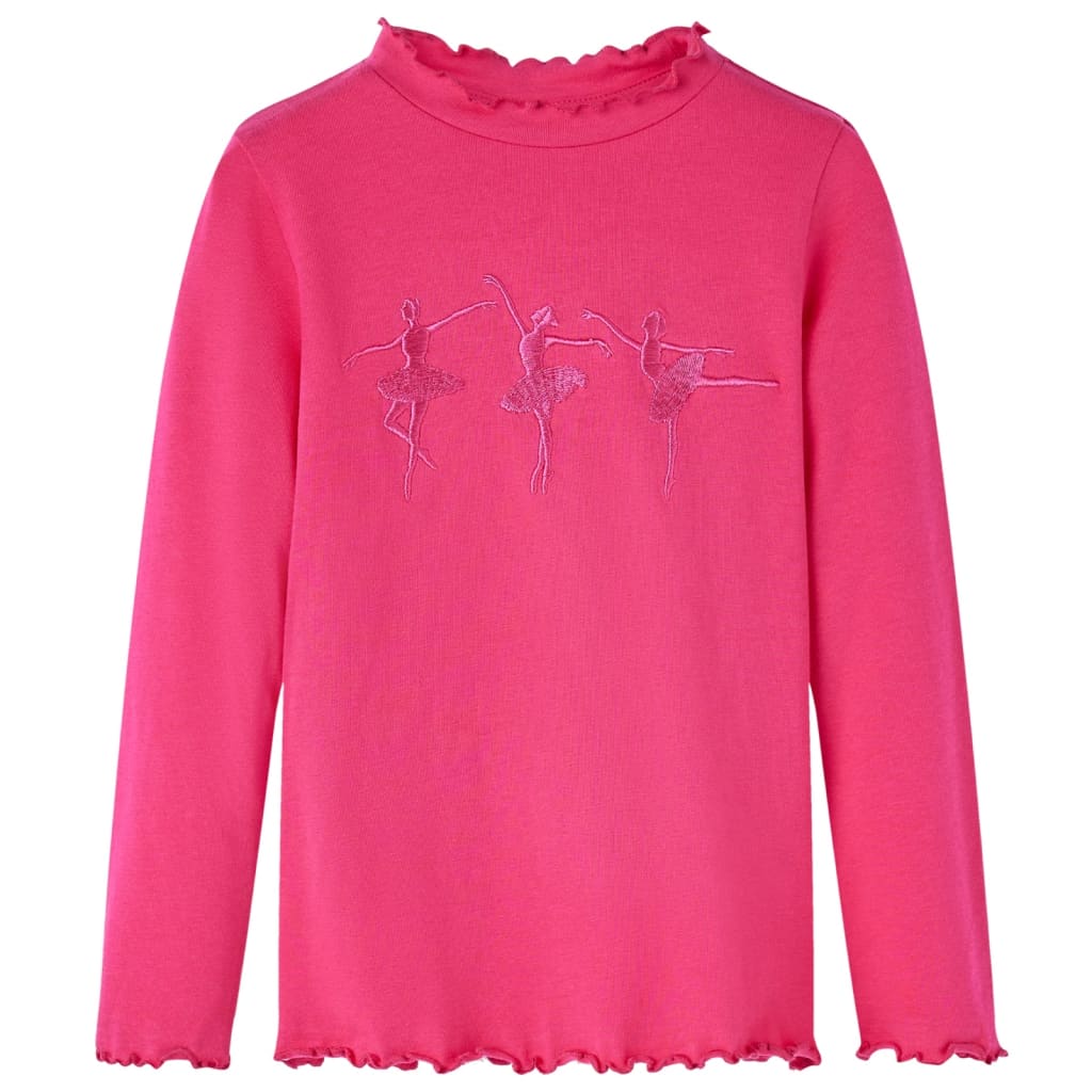 T-shirt manches longues enfant rose vif 104