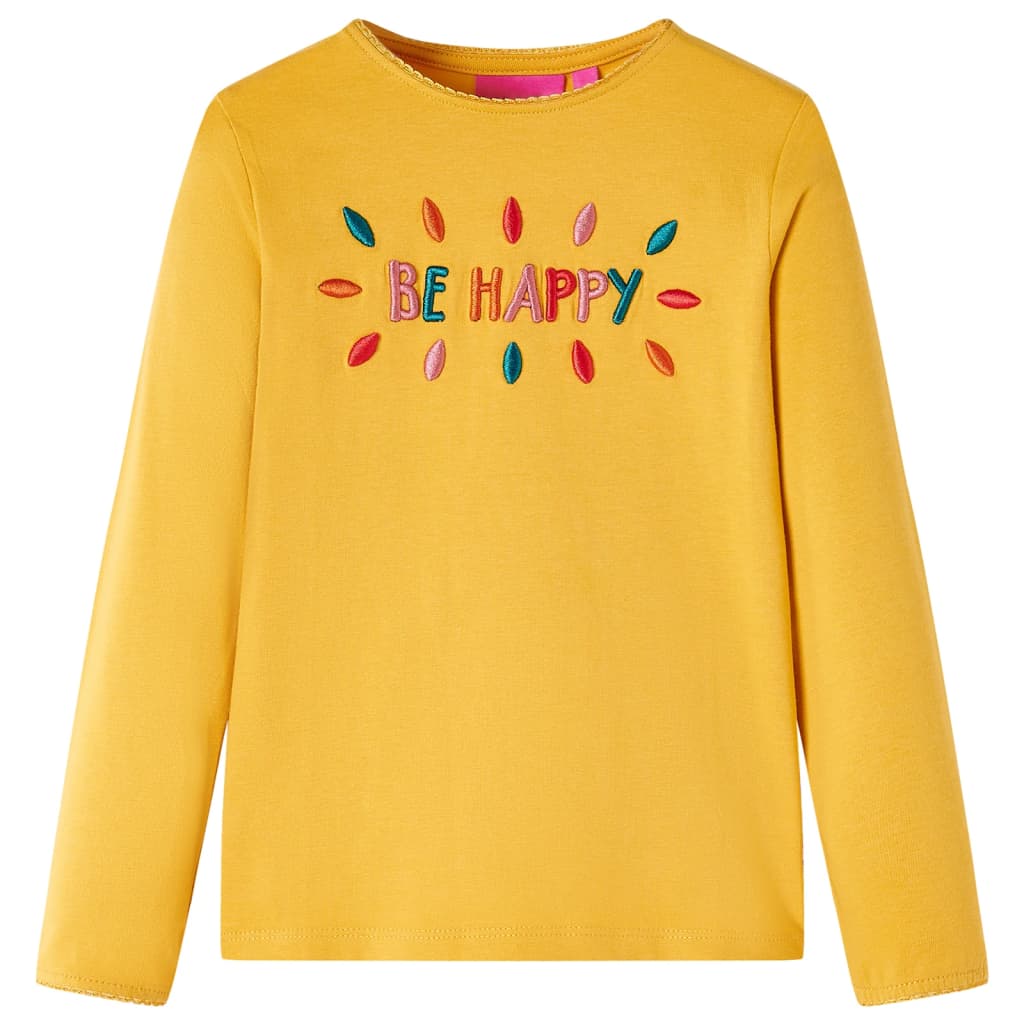 T-shirt manches longues enfant ocre foncé 92