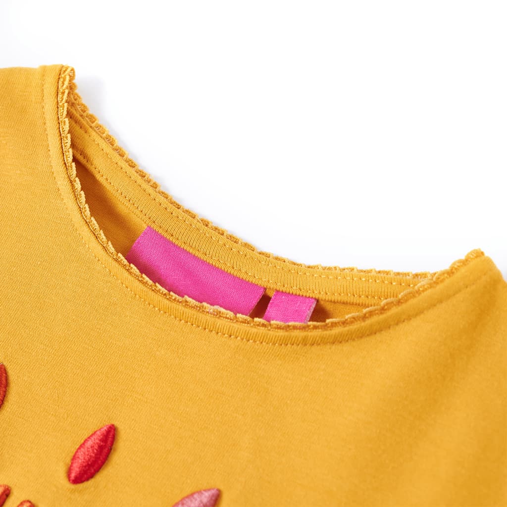 T-shirt manches longues enfant ocre foncé 92