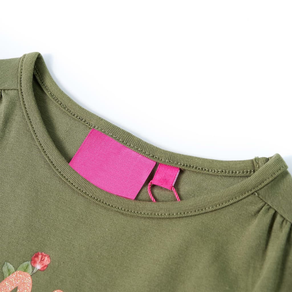 T-shirt à manches longues kaki enfant 104