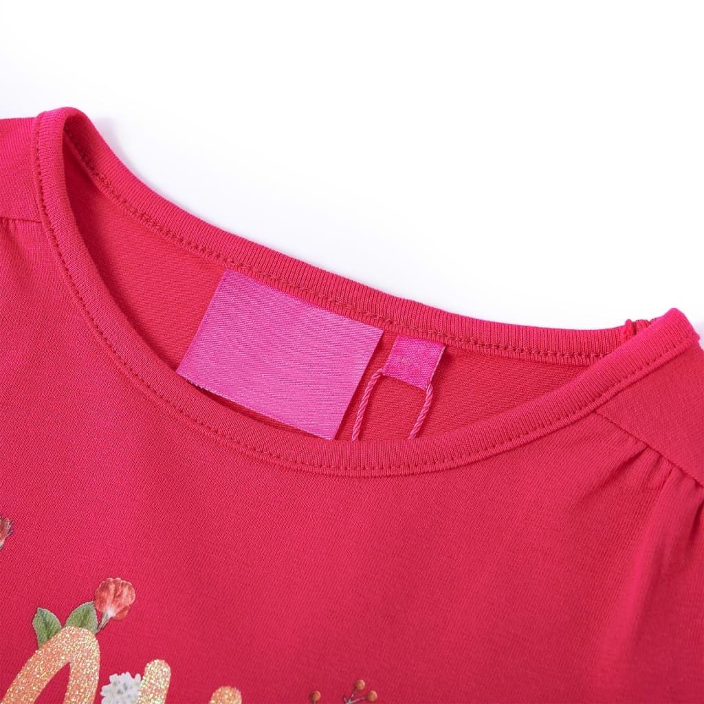 T-shirt à manches longues enfant rose vif 116