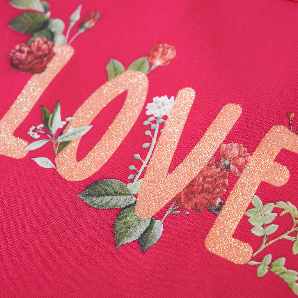 T-shirt à manches longues enfant rose vif 116