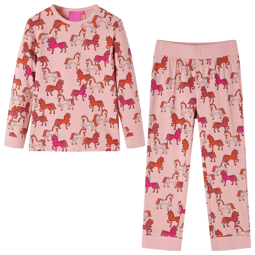 Girls' Long-Sleeved Pajamas Light Pink 116