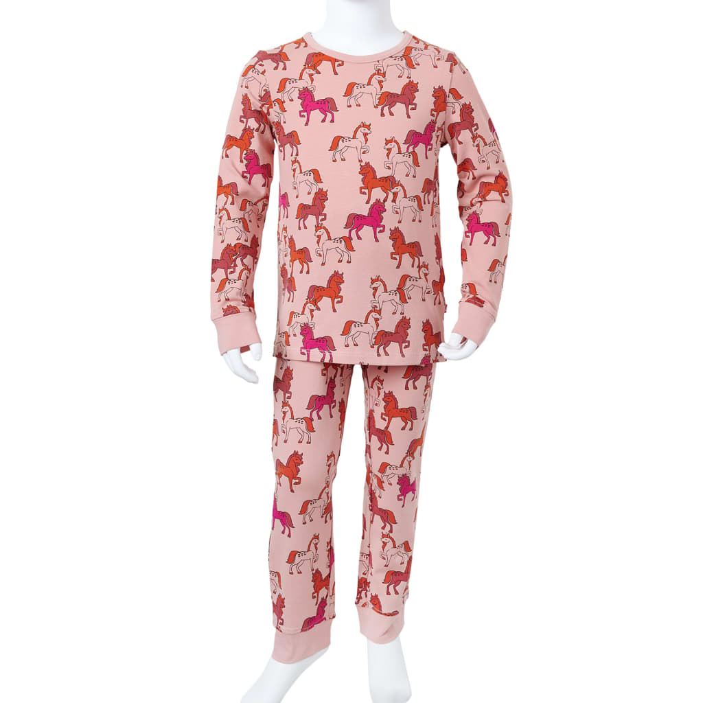 Girls' Long-Sleeved Pajamas Light Pink 116