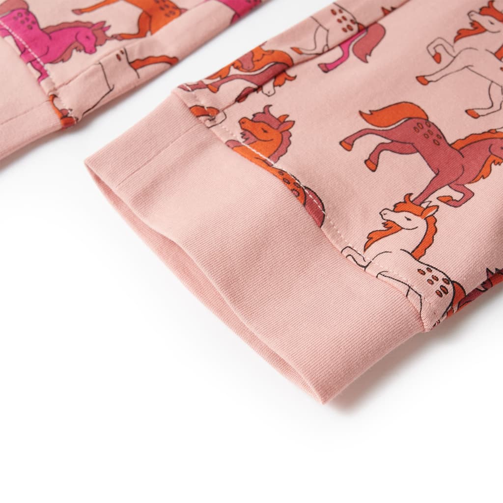 Girls' Long-Sleeved Pajamas Light Pink 116