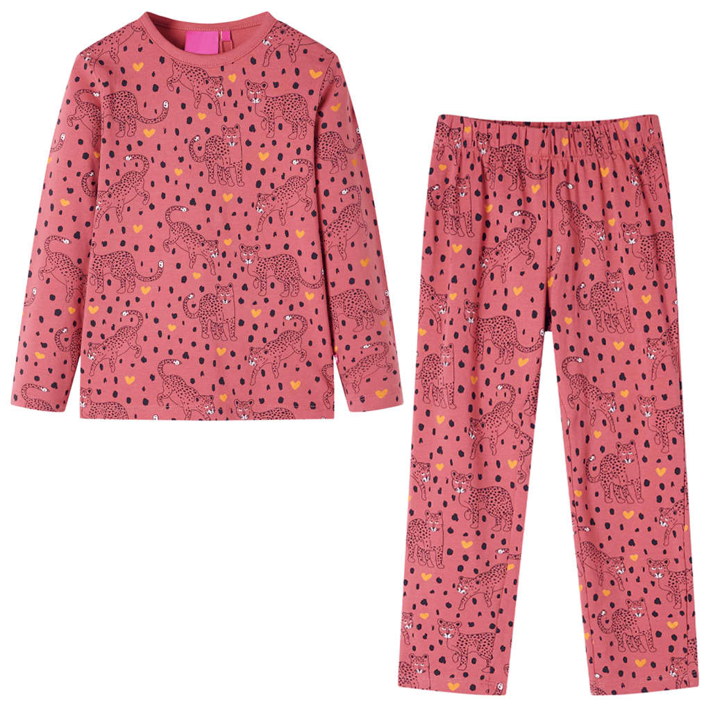 Children's Long-Sleeved Pajamas Old Pink 104