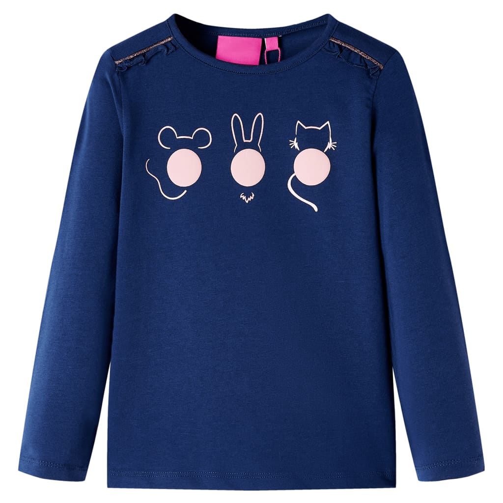 Kids' Long-Sleeved Shirt Navy Blue 128