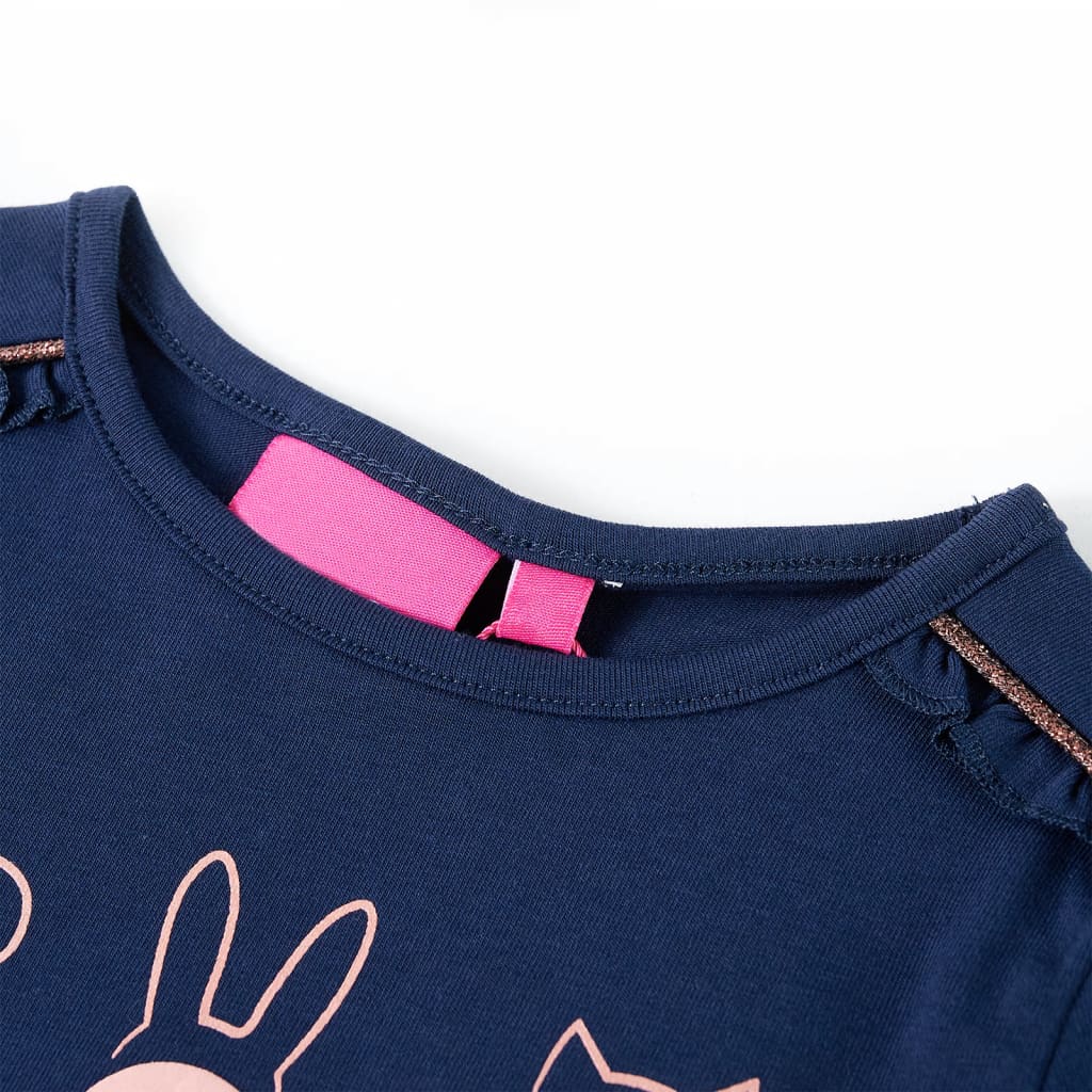 Kids' Long-Sleeved Shirt Navy Blue 128