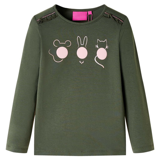 Kinder-Langarmshirt Khaki 104