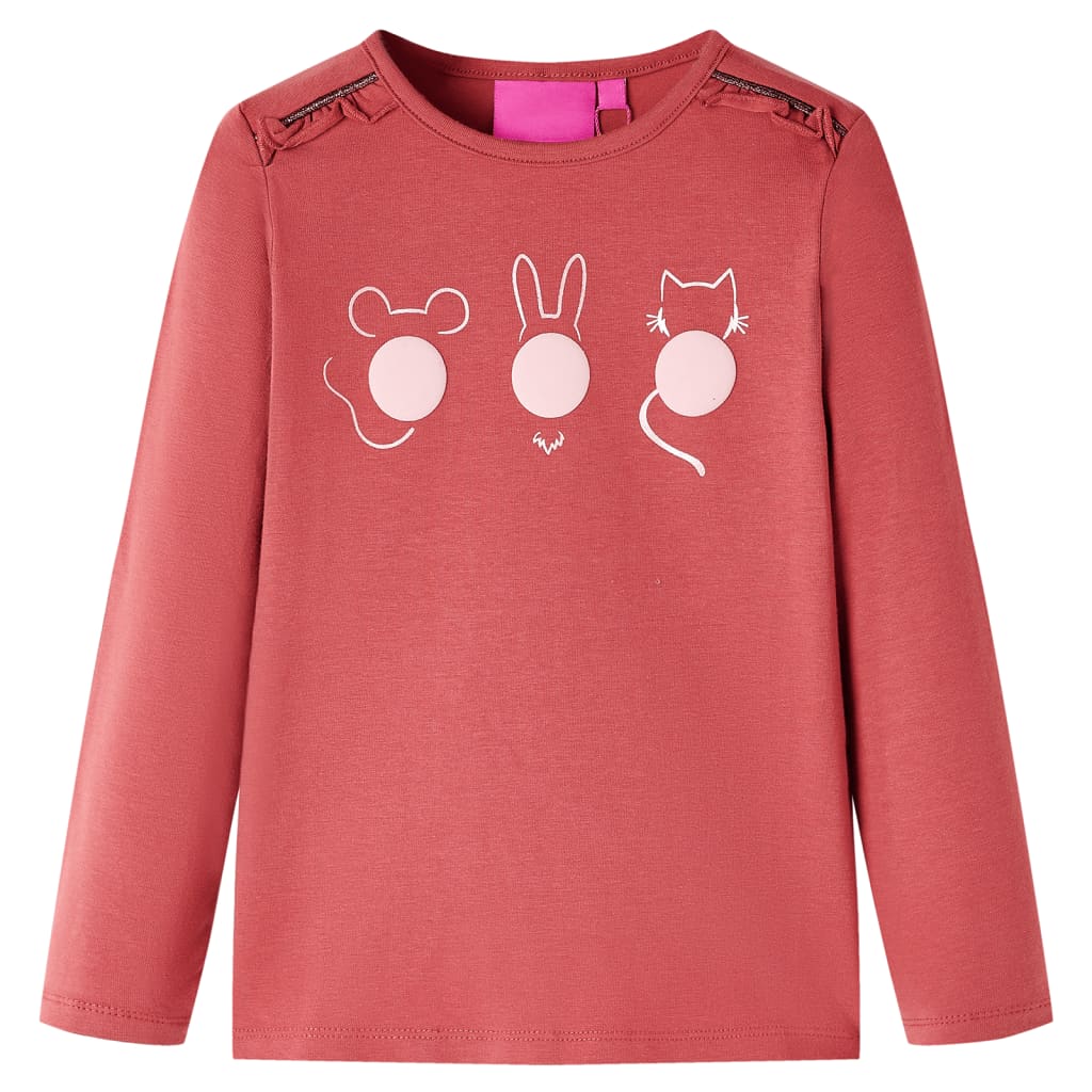 T-shirt à manches longues enfant Rose foncé 104