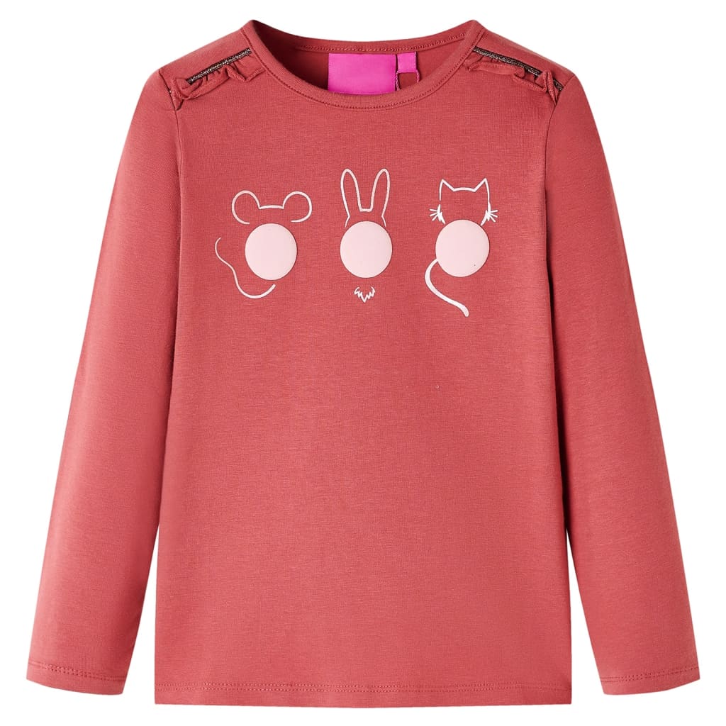 T-shirt manches longues enfant Rose foncé 116