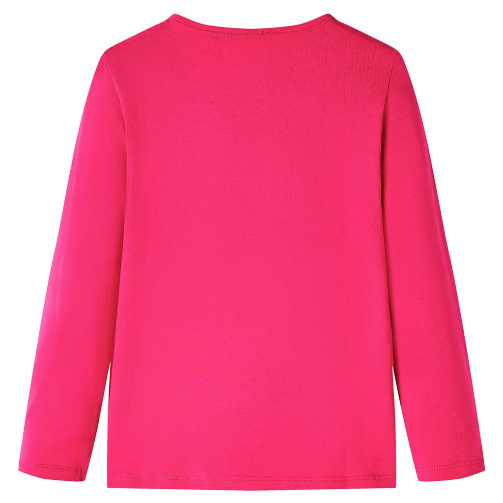 T-shirt à manches longues enfant rose vif 116