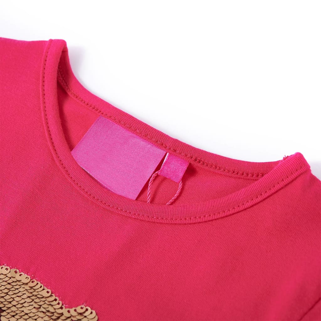 T-shirt à manches longues enfant rose vif 116