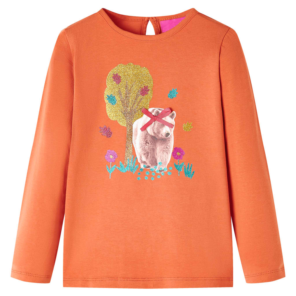 T-shirt manches longues enfant orange foncé 140