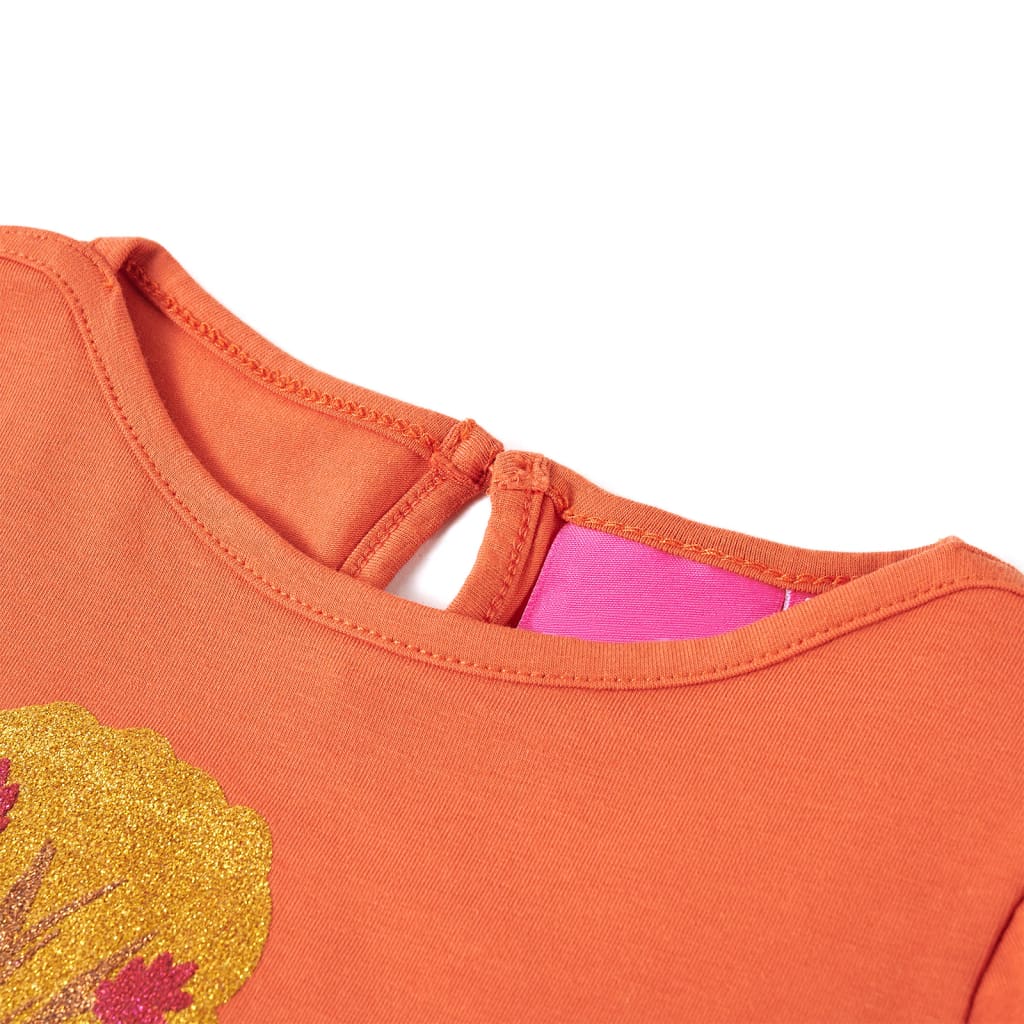 T-shirt manches longues enfant orange foncé 140