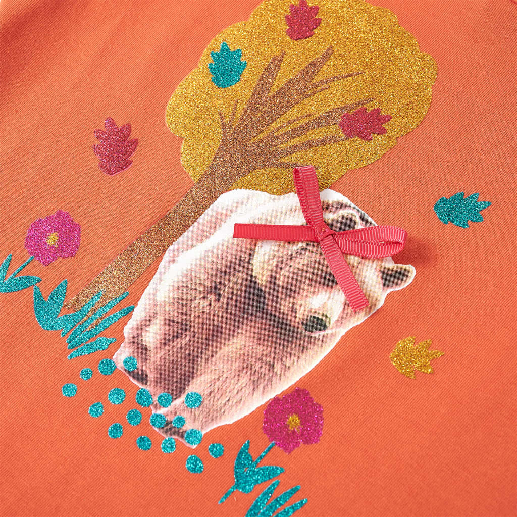 T-shirt manches longues enfant orange foncé 140
